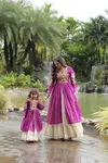 KA 5036 Kora Cotton Navaratri Special Mom Daughter Lehenga Choli Wholesale Shop In Surat
